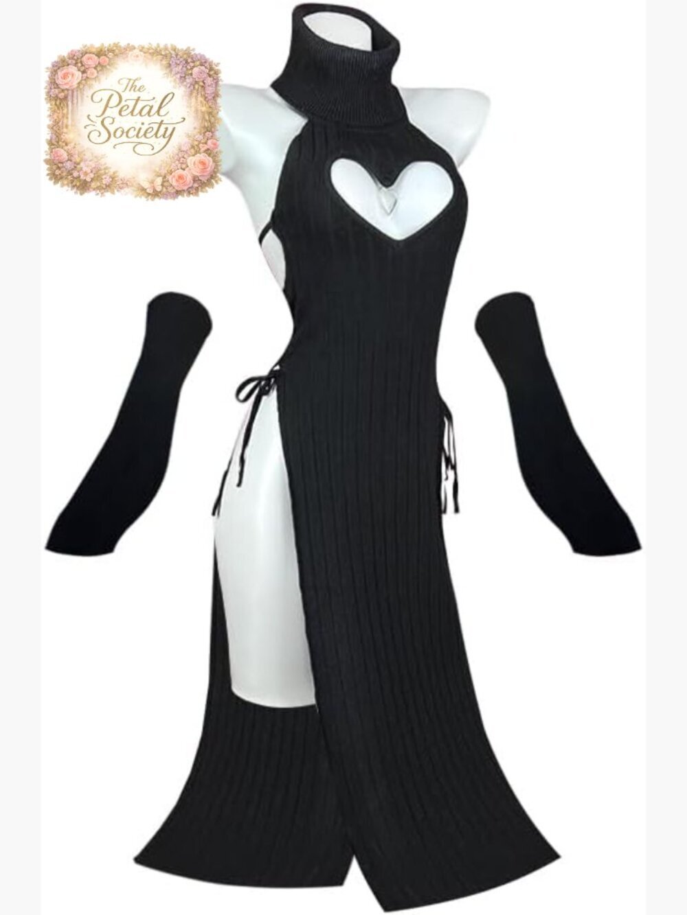 Sexy Cheongsam Cosplay Dress High Slit Long Sleeve Slim Fit Polyamide